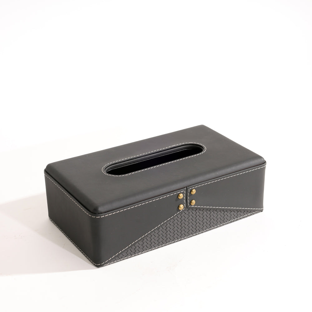 Ophelia Studded Tissue Box Holder - Black
