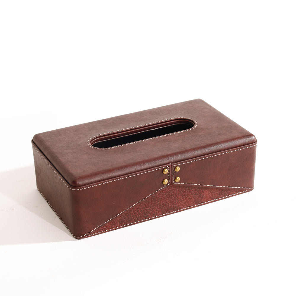 Ophelia Studded Tissue Box Holder - Burgundy