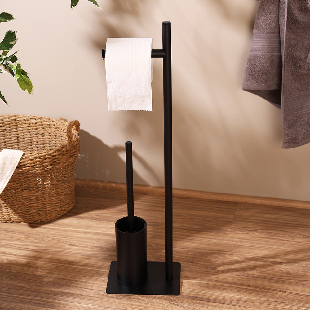 Reed Toilet Brush and Roll Holder - Black