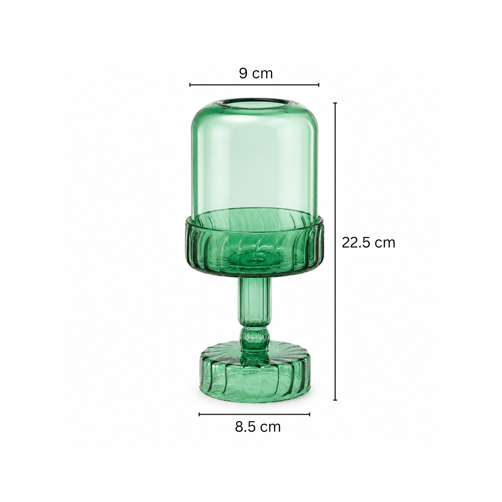 Toledo Glass Candle Holder Lamp - Teal