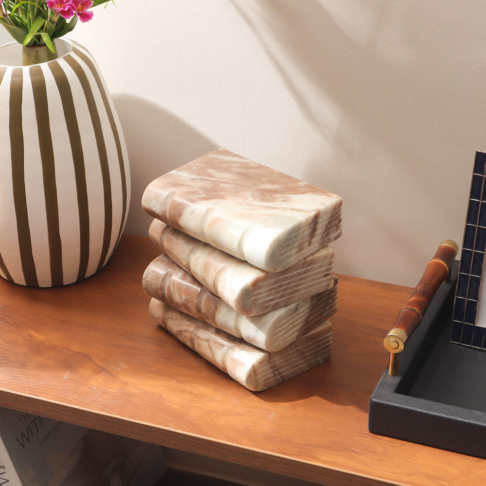 Tomes Marble Sculpture Medium - Earthy