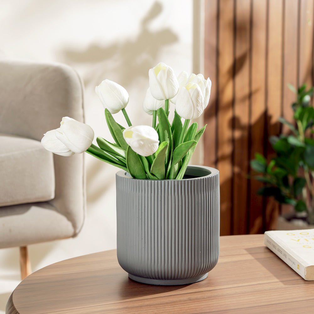 Toro Barrel Planter Small - Dark Grey