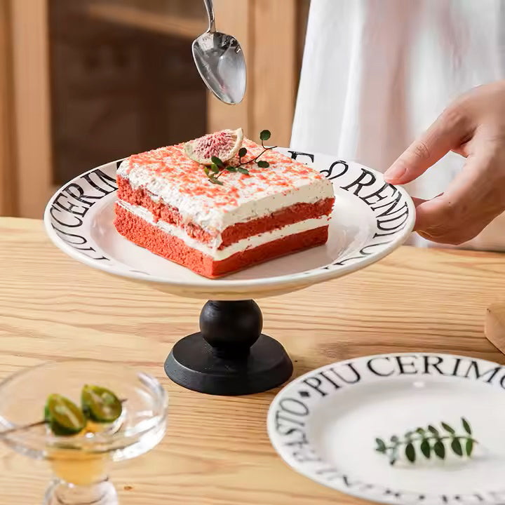 Tosca Elevated Serving Plate Medium - Cream