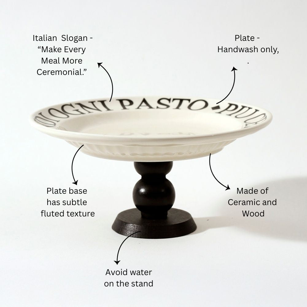 Tosca Elevated Serving Plate Medium - Cream