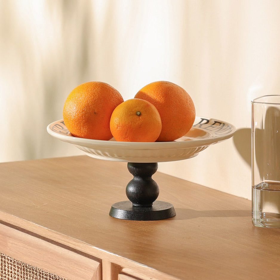 Tosca Elevated Serving Plate Medium - Cream