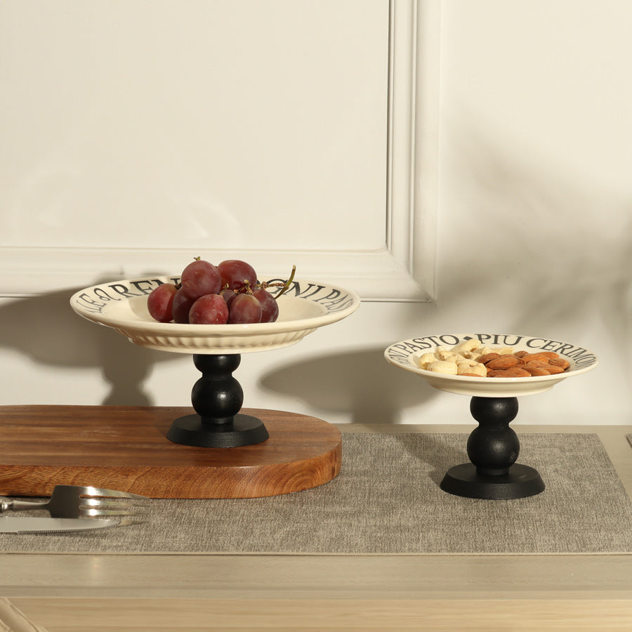 Tosca Elevated Serving Plate Medium - Cream