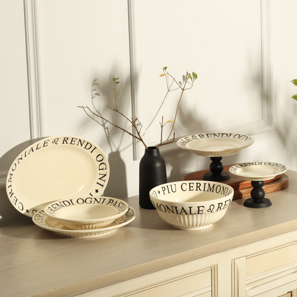 Tosca Elevated Serving Plate Small - Cream
