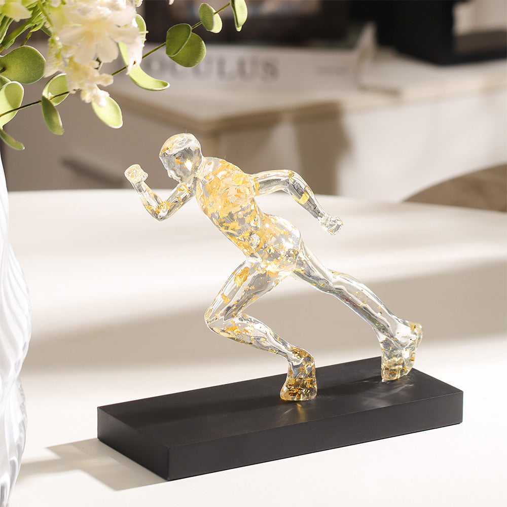 Track Runner Decorative Sculpture - Speckled Gold