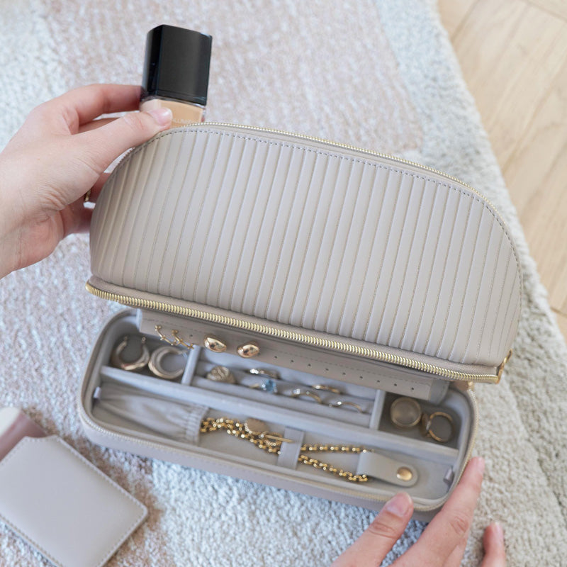 Travel Cosmetic & Jewellery Bag - Limestone