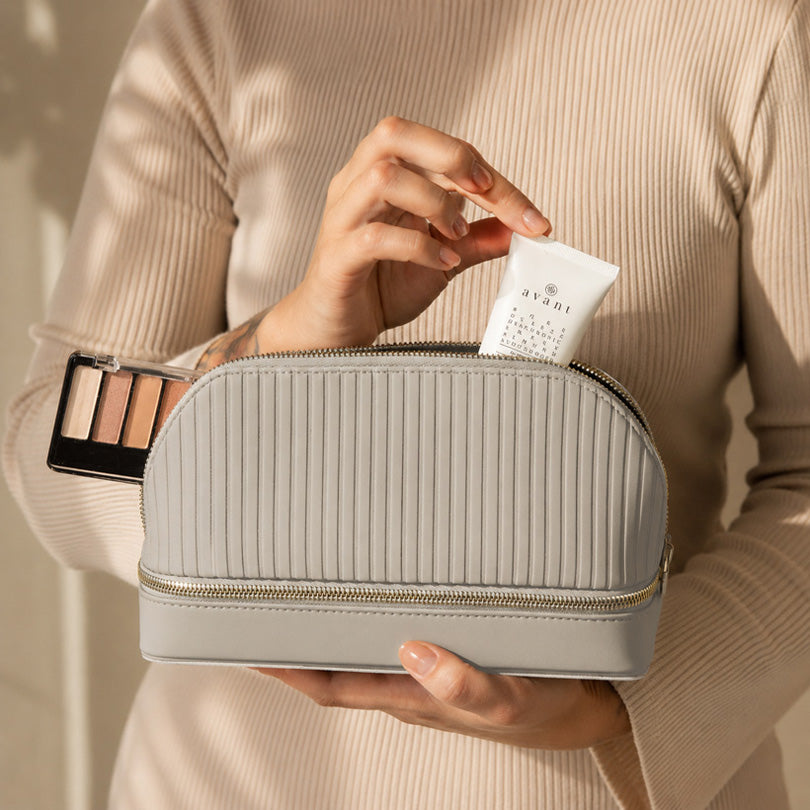 Travel Cosmetic & Jewellery Bag - Limestone