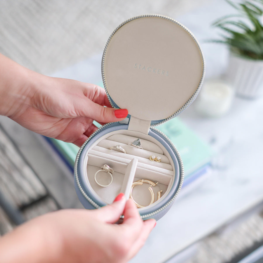 Travel Jewellery Box Round - Lavender