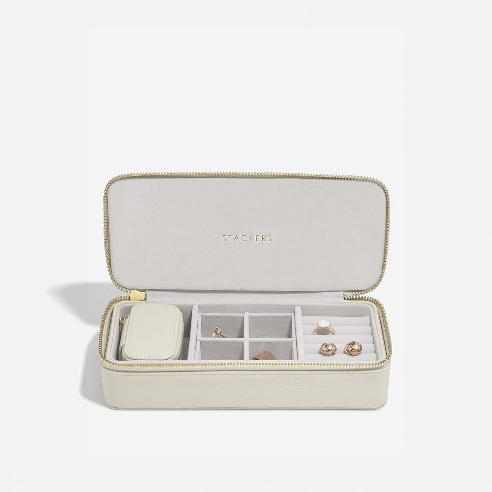 Travel Jewellery Pouch Duo - Oatmeal