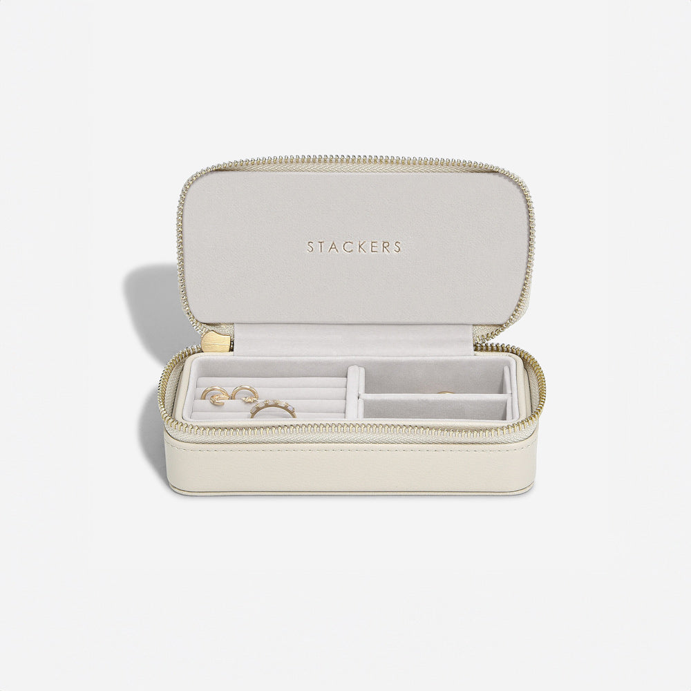 Travel Jewellery Pouch Medium - Linen & Oatmeal