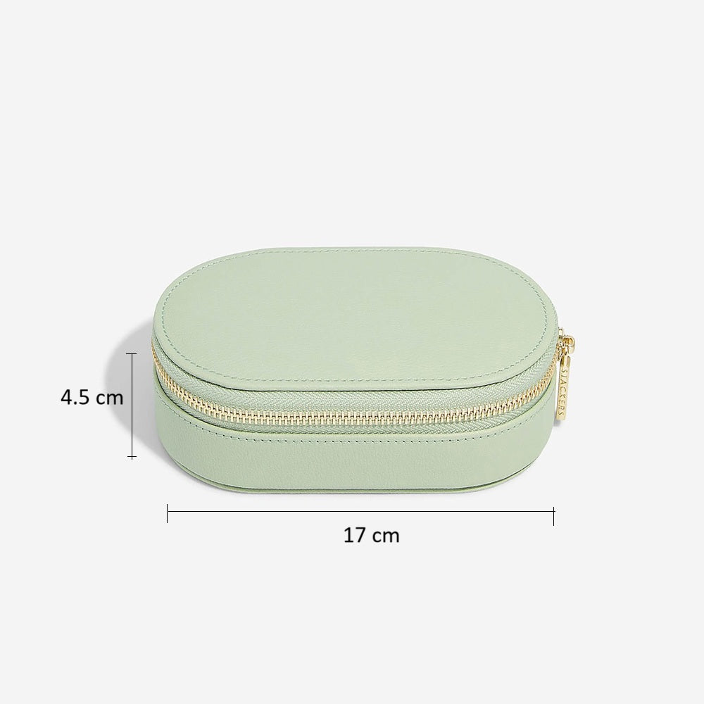 Travel Jewellery Pouch Oval - Sage Green