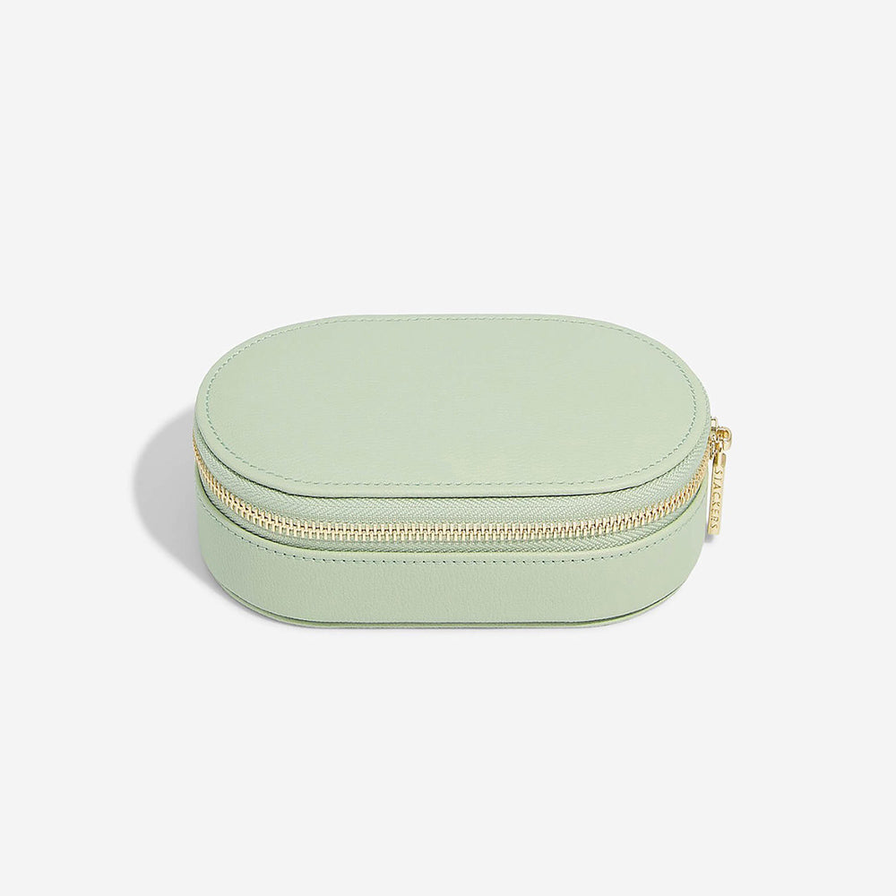 Travel Jewellery Pouch Oval - Sage Green