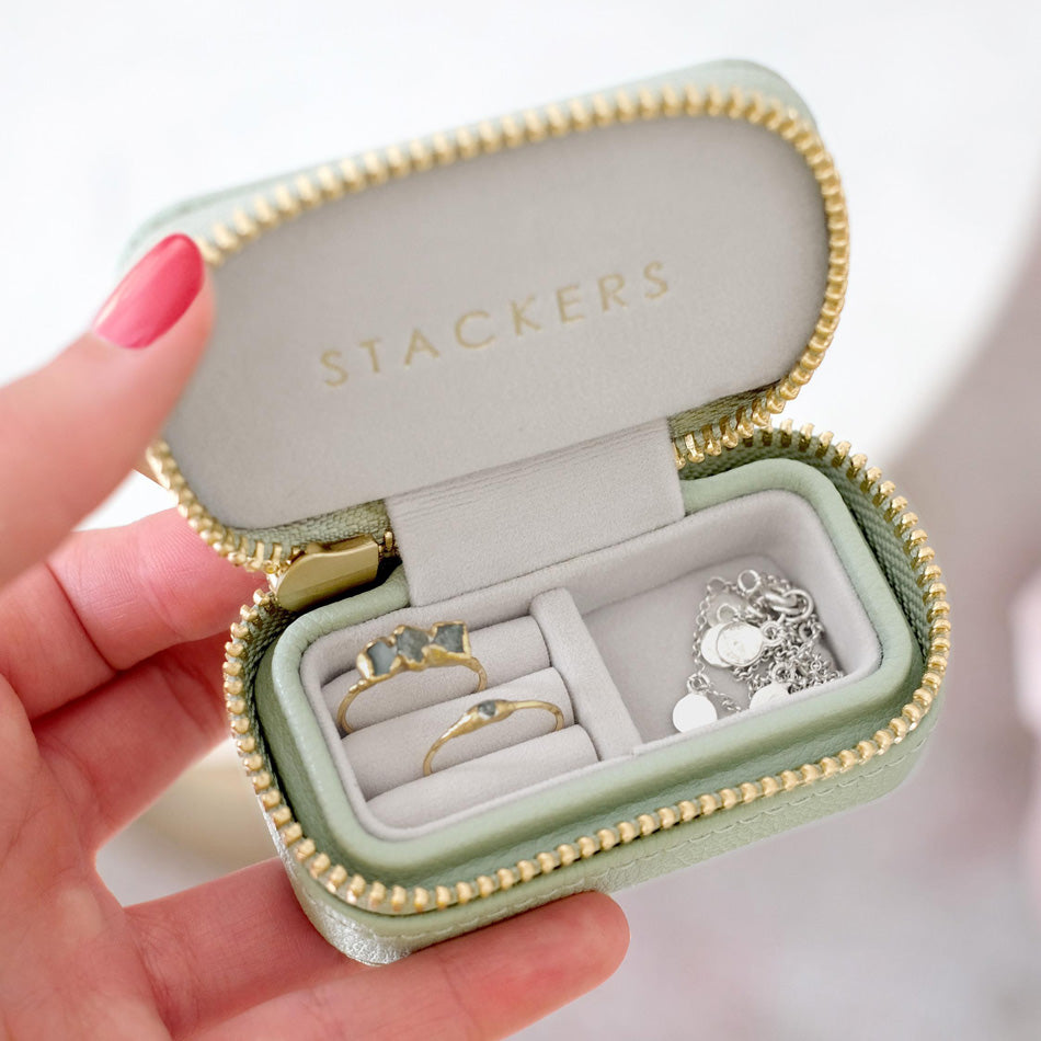 Travel Jewellery Pouch Small - Sage Green