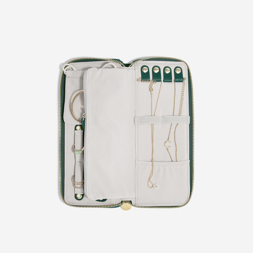 Travel Jewellery Roll Medium - Forest Green