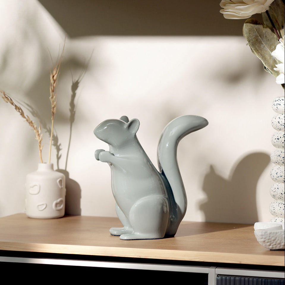 Tree Squirrel Sculpture Small - Harbor Grey