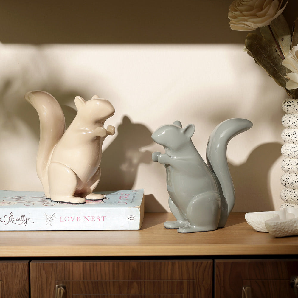 Tree Squirrel Sculpture Small - Harbor Grey