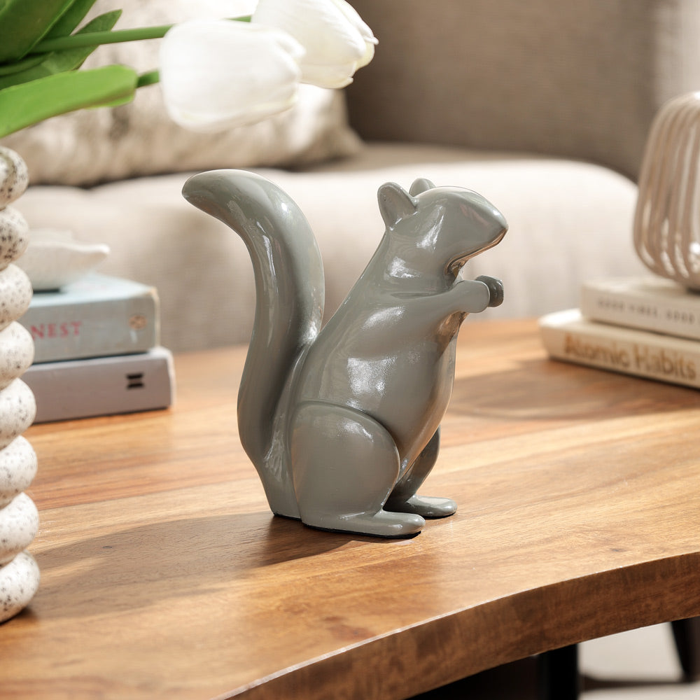 Tree Squirrel Sculpture Small - Harbor Grey