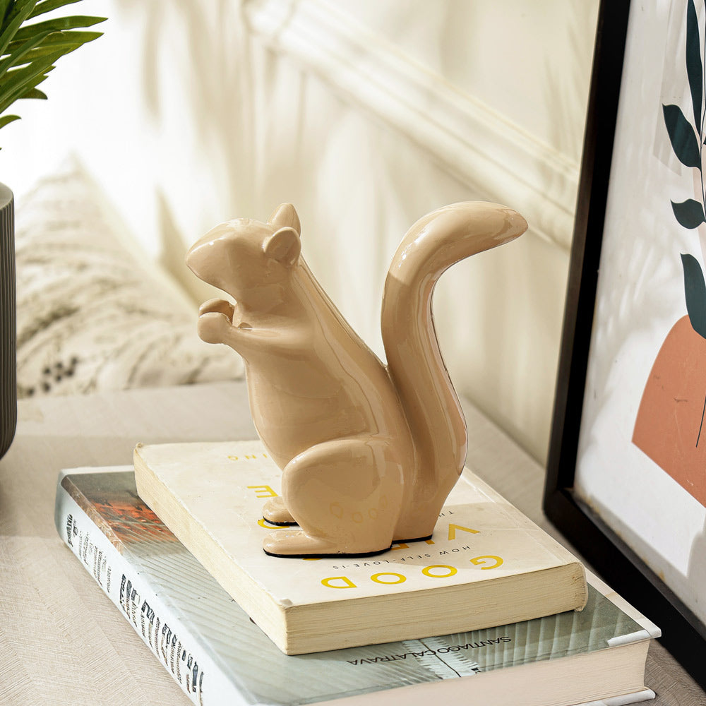 Tree Squirrel Sculpture Small - Taupe