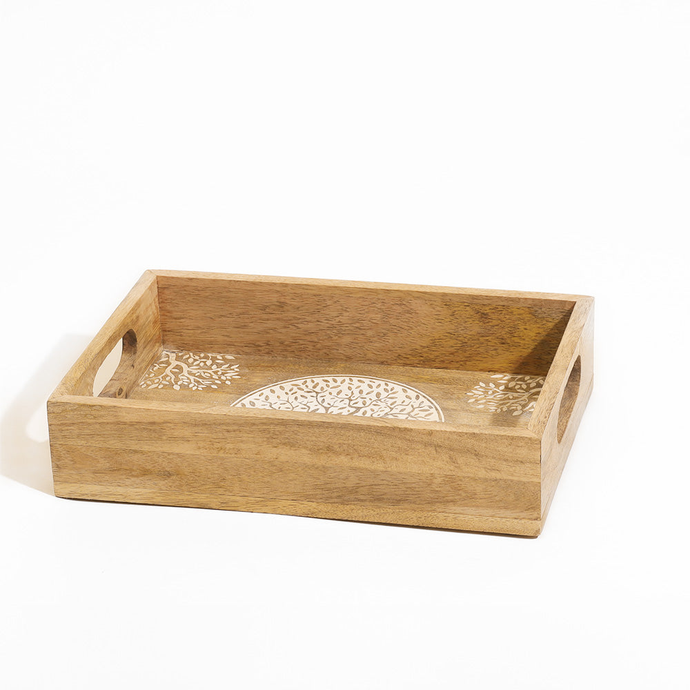 Tree Wooden Serving Tray Medium - Aspen White
