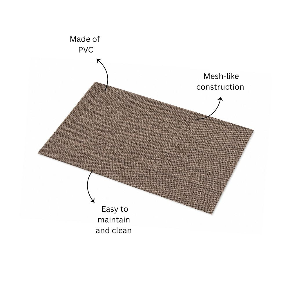 Trellis Mesh Rectangular Placemats, Set of 4 - Asphalt
