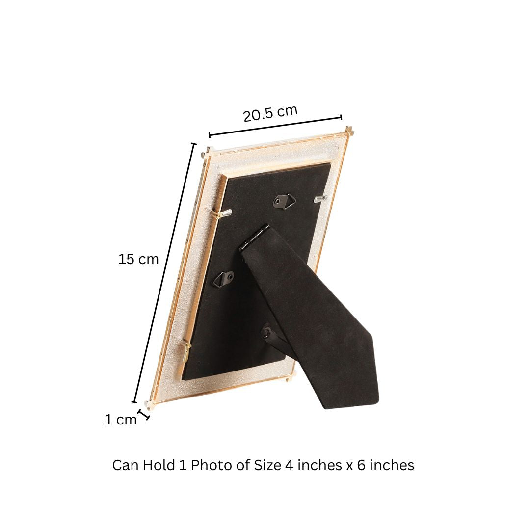 Tress Photo Frame Medium - White Gold