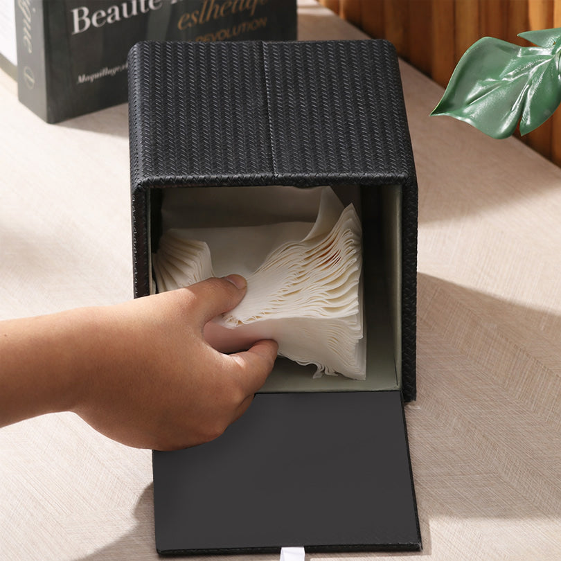 Trey Square Tissue Box Holder - Black