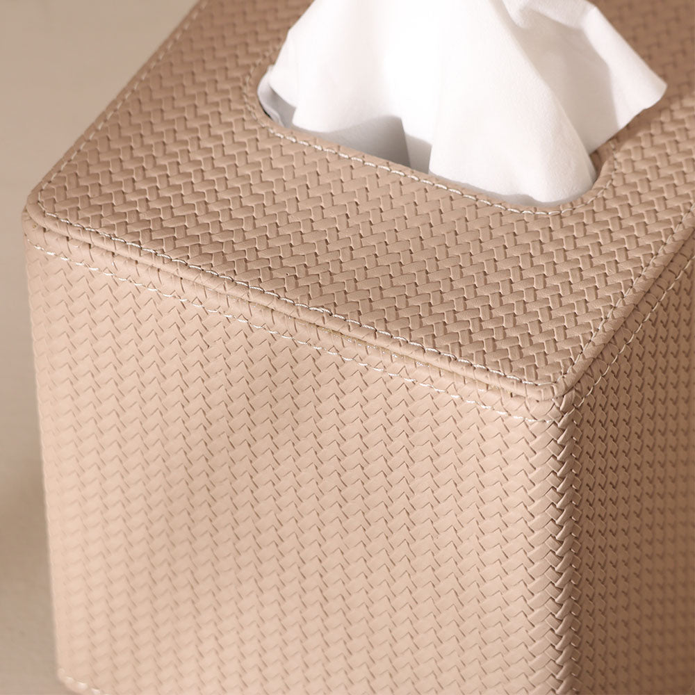Trey Square Tissue Box Holder - Greige