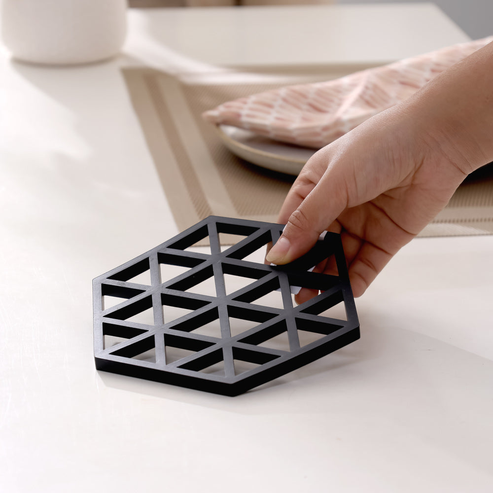 Triangles Trivet - Black