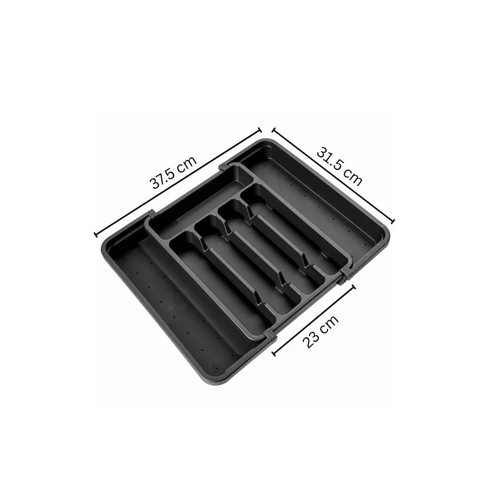 Trim Expandable Cutlery Tray Medium - Black