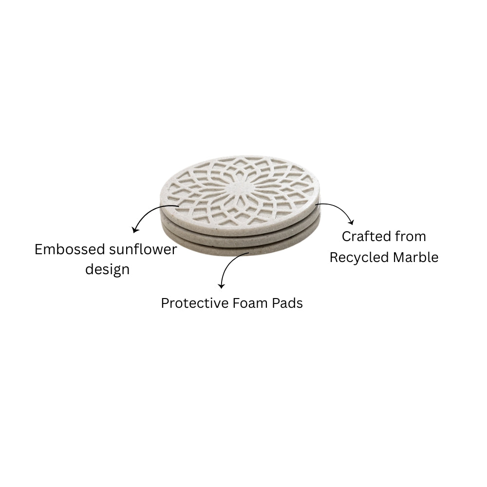 Trobe Round Coasters, Set of 4 - Speckled Cream