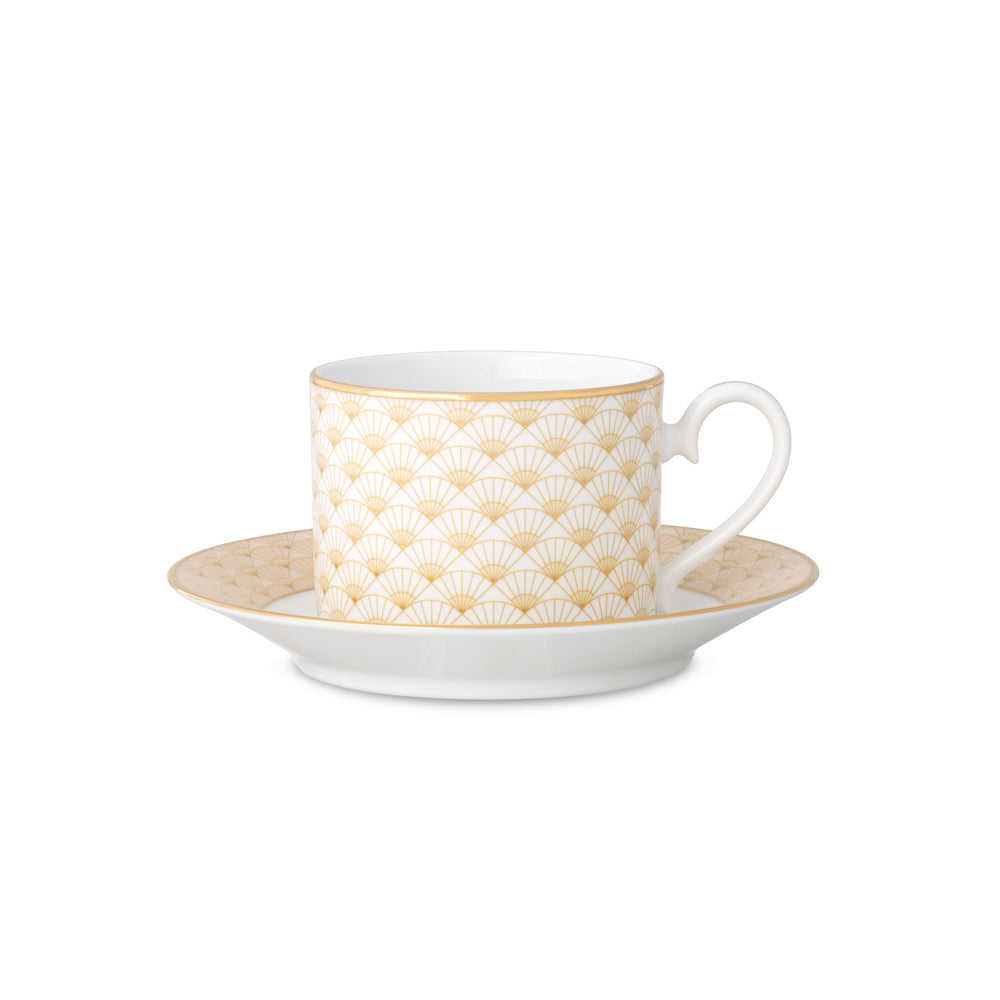 Trocadero 12-piece Porcelain Tea Set - Gold