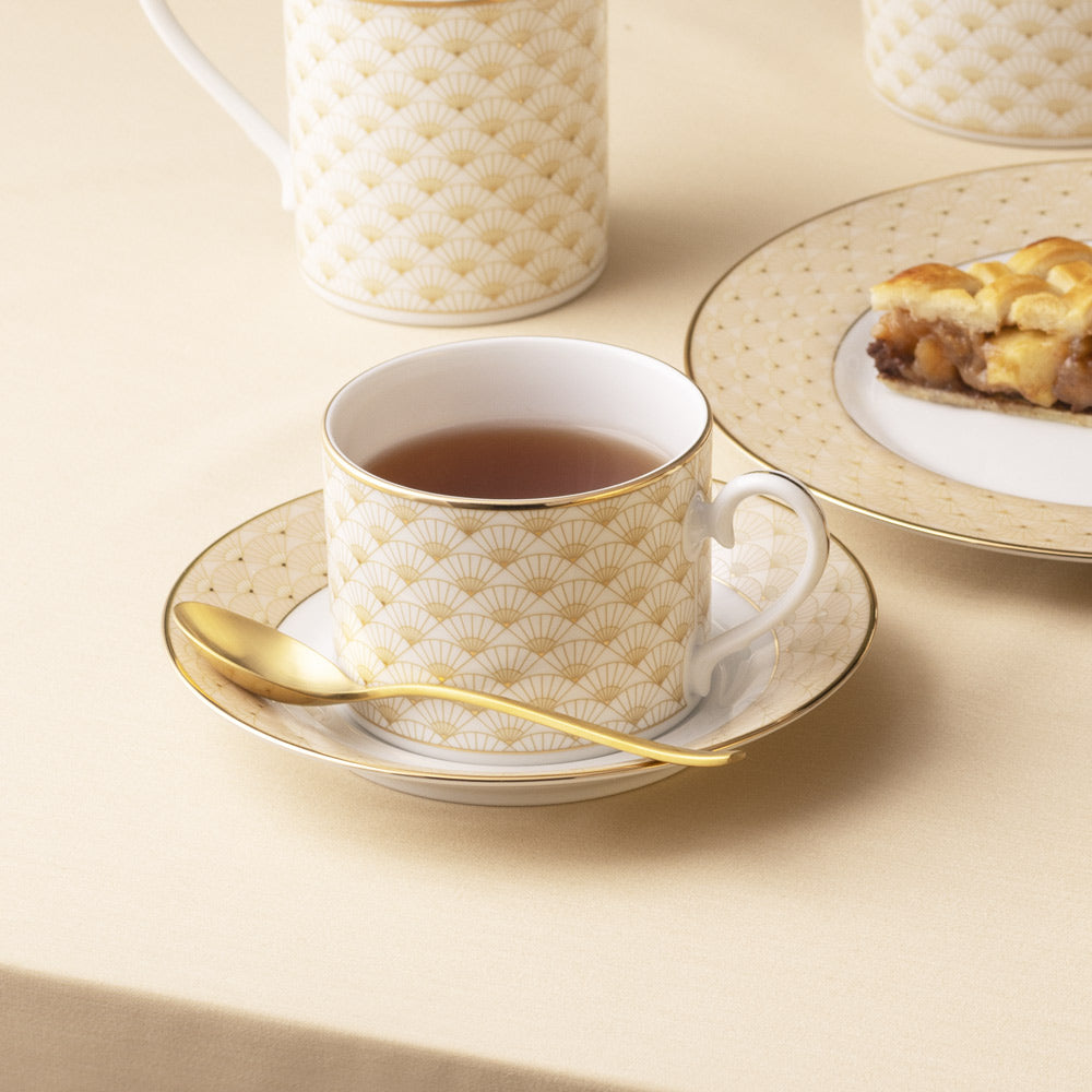Trocadero 12-piece Porcelain Tea Set - Gold