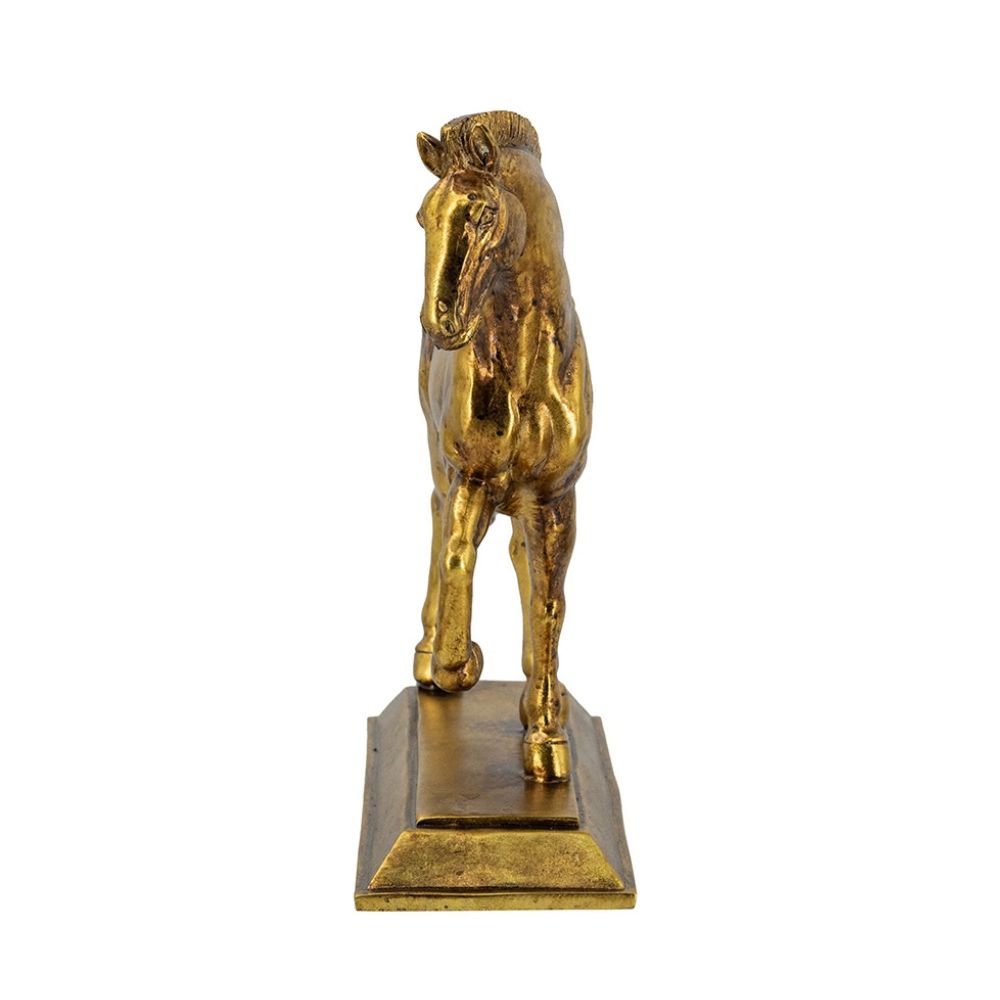 Trotting Horse Decorative Sculpture - Gold