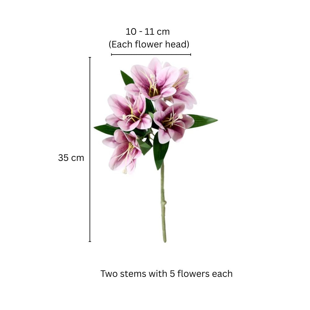 Trumpet Lily Faux Stem, Set of 2 - Amethyst