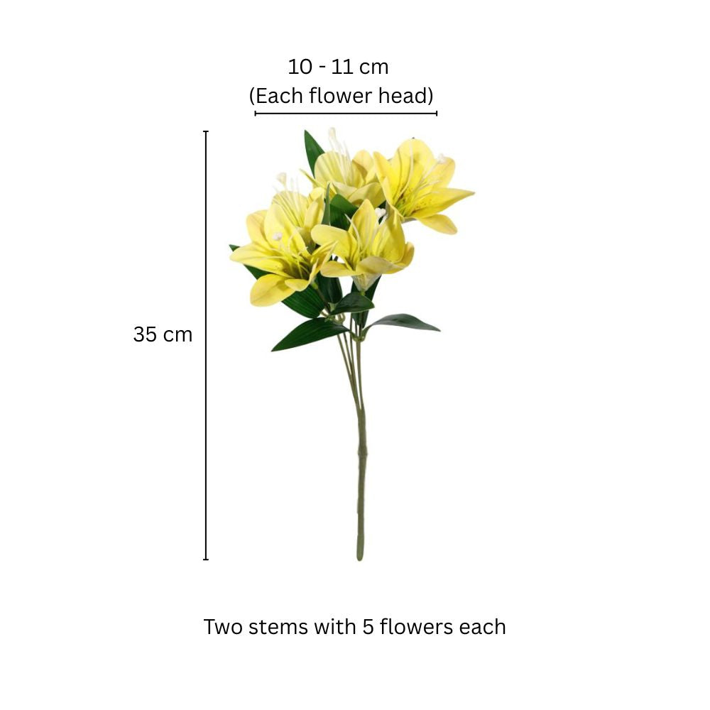 Trumpet Lily Faux Stem, Set of 2 - Citrine