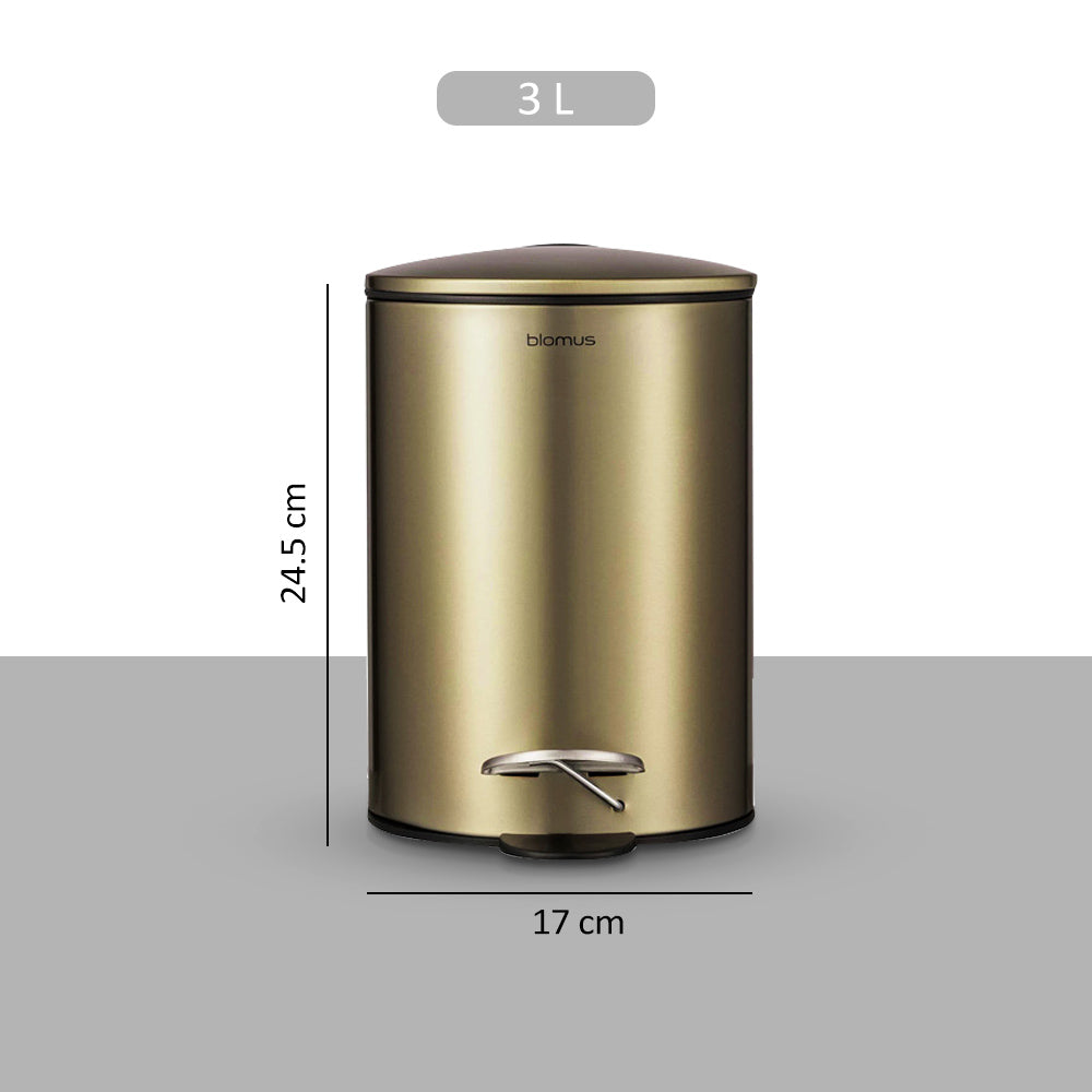 Tubo Pedal Bin 3L - Brushed Brass