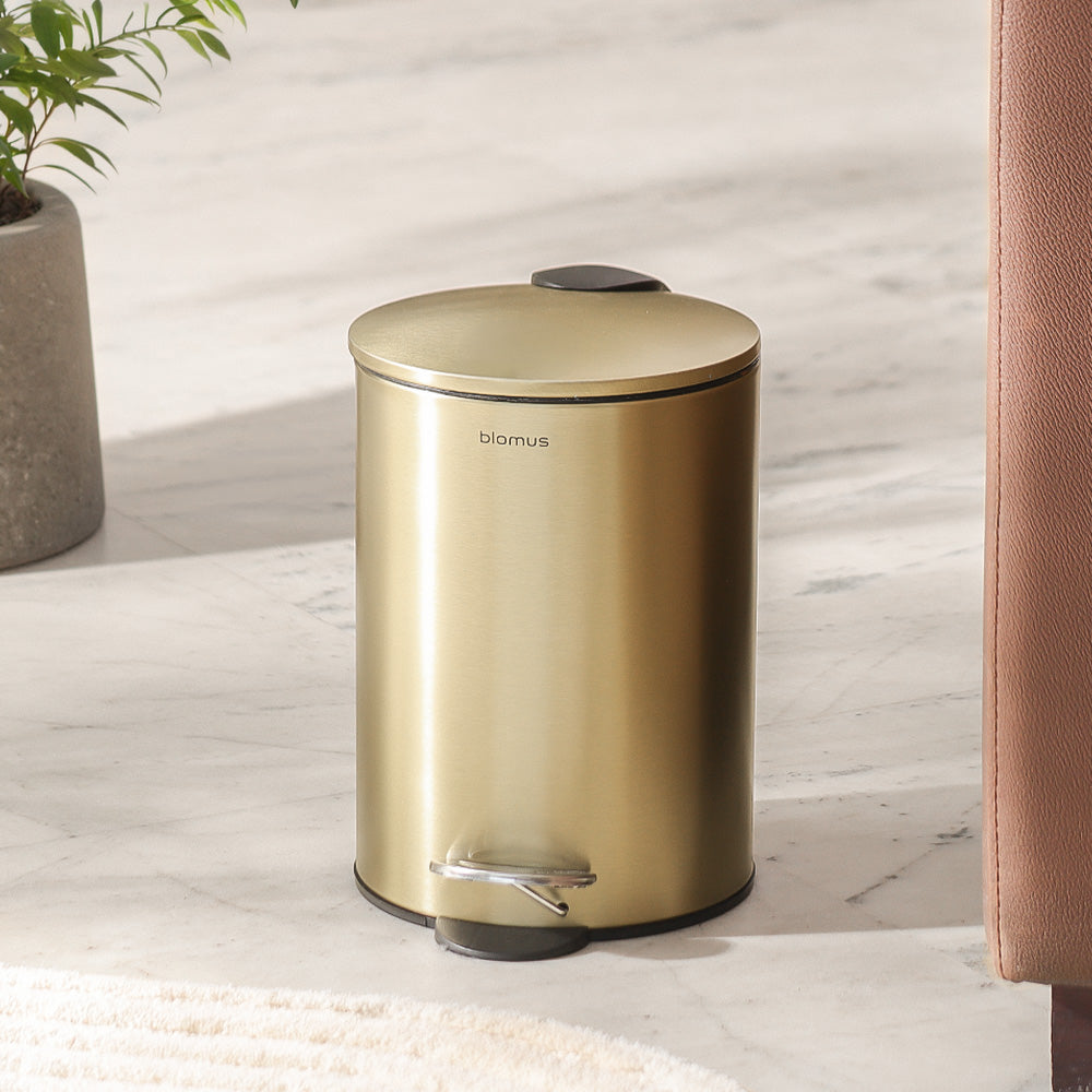 Tubo Pedal Bin 3L - Brushed Brass