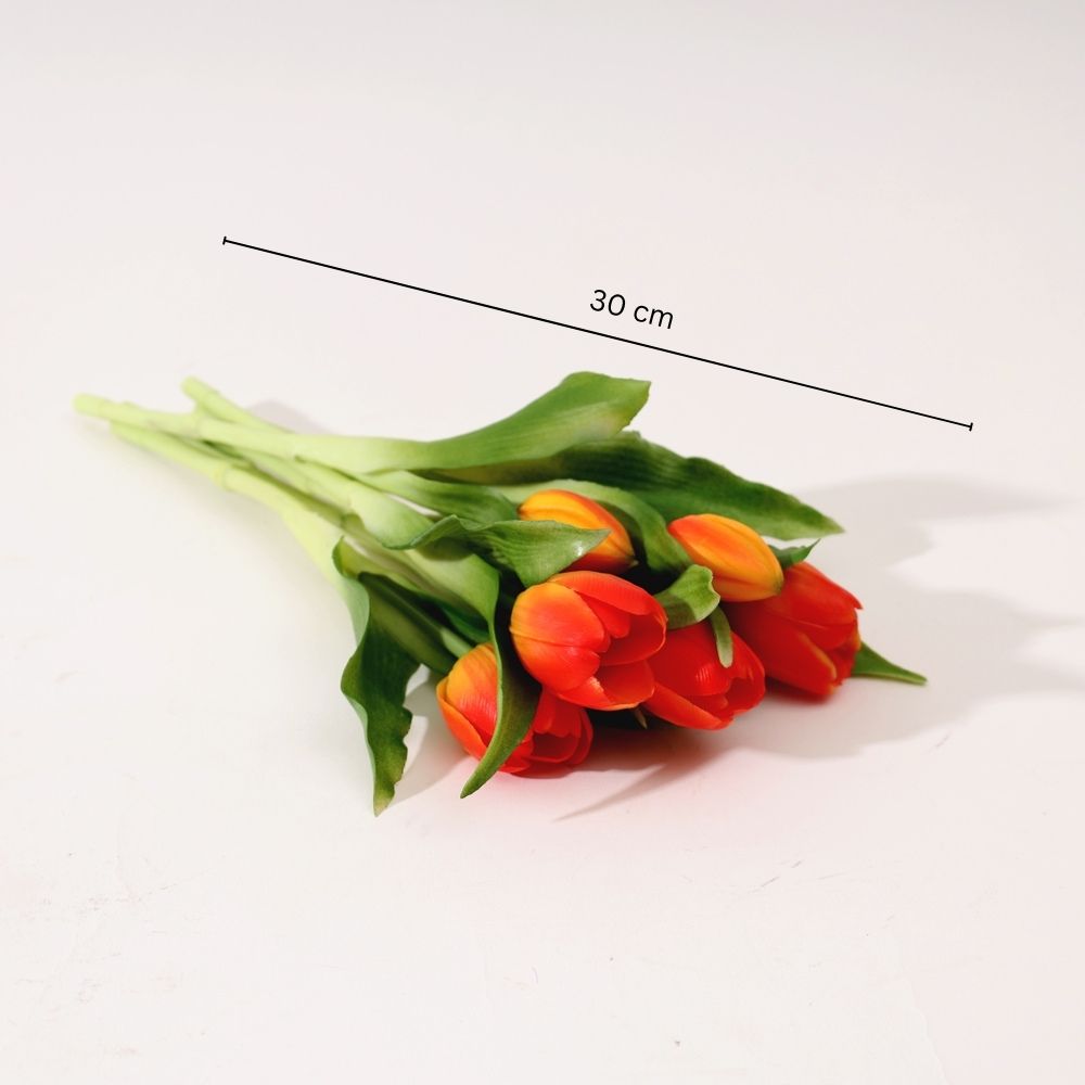 Tulip Faux Bunch - Sunset Orange