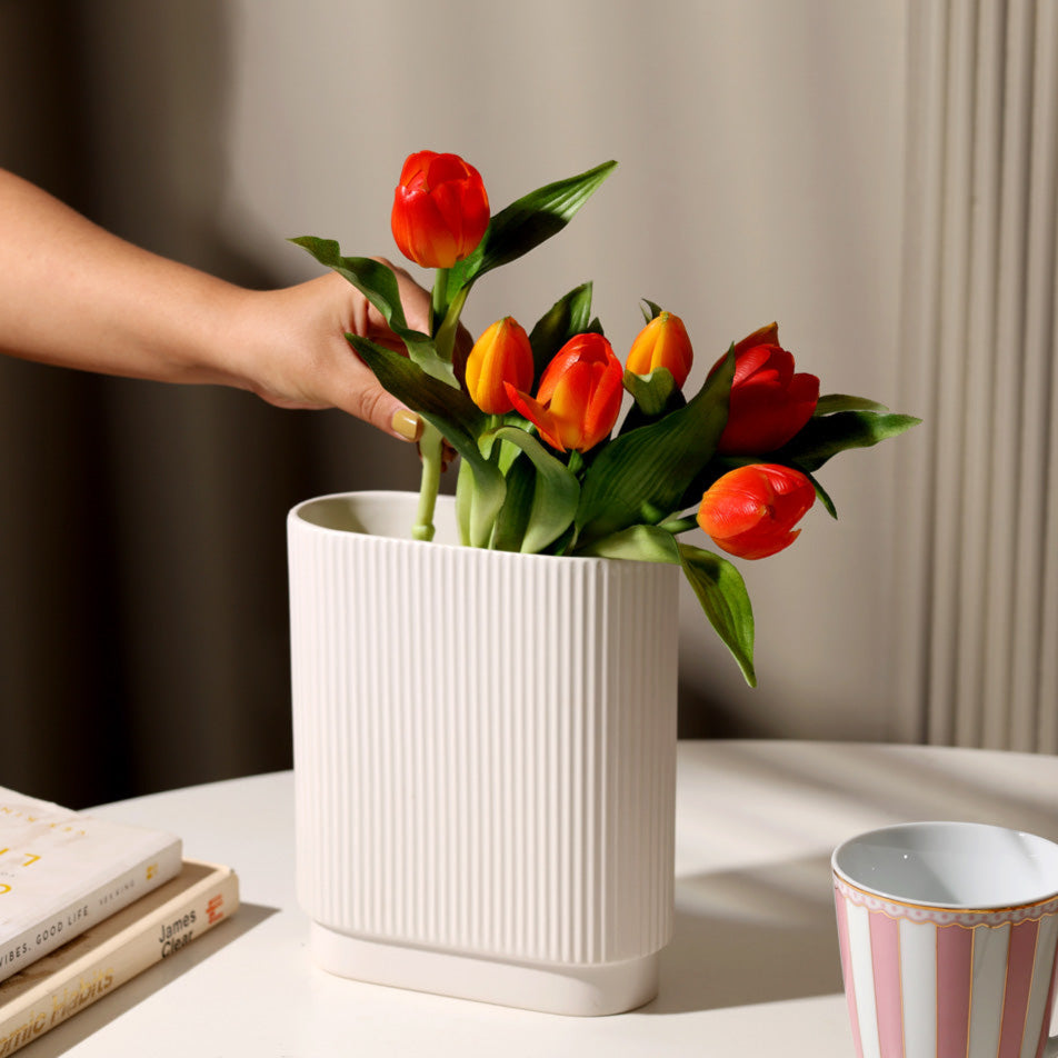 Tulip Faux Bunch - Sunset Orange