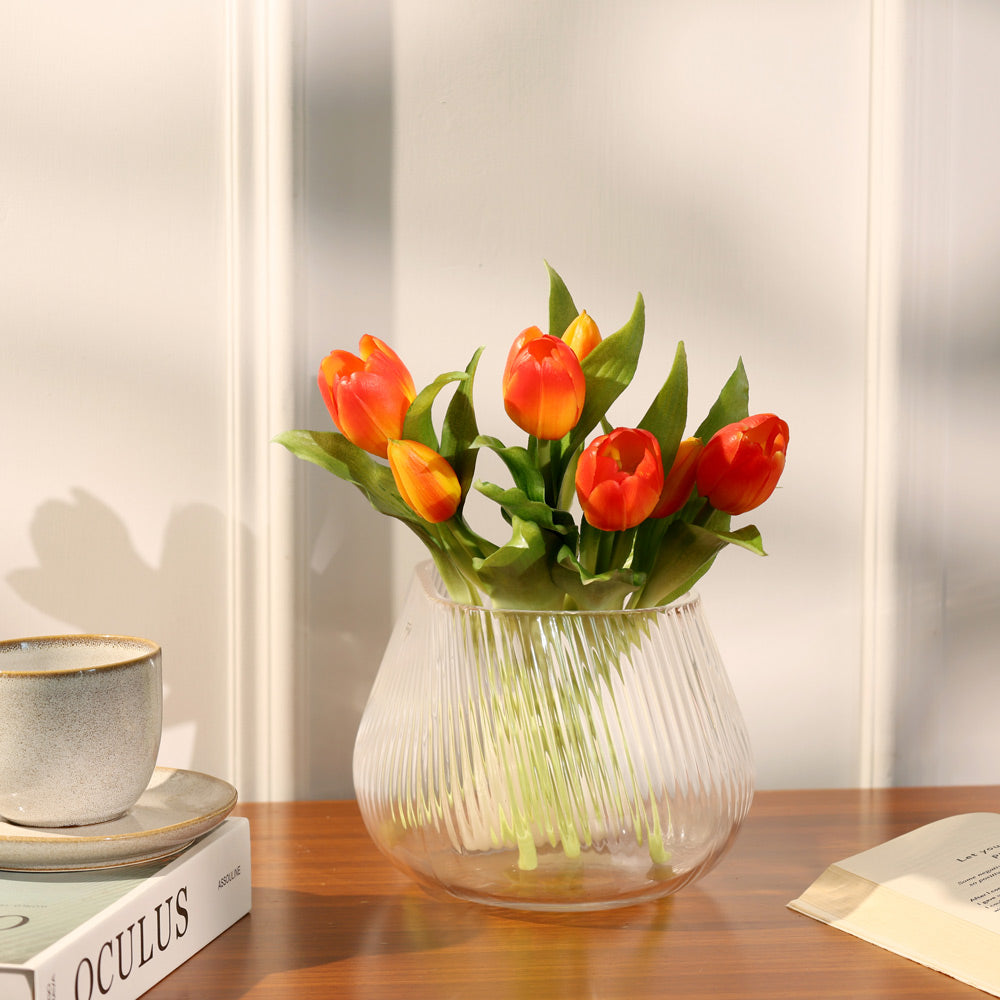 Tulip Faux Bunch - Sunset Orange