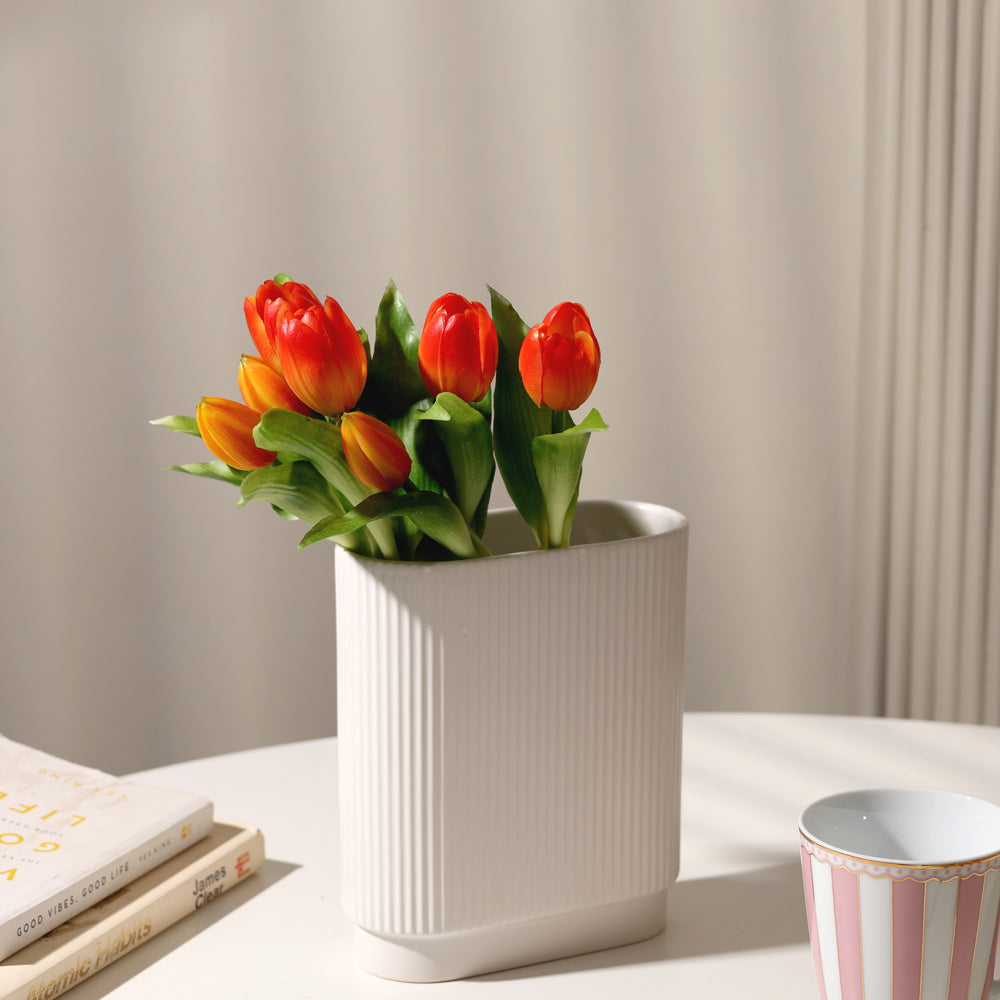 Tulip Faux Bunch - Sunset Orange
