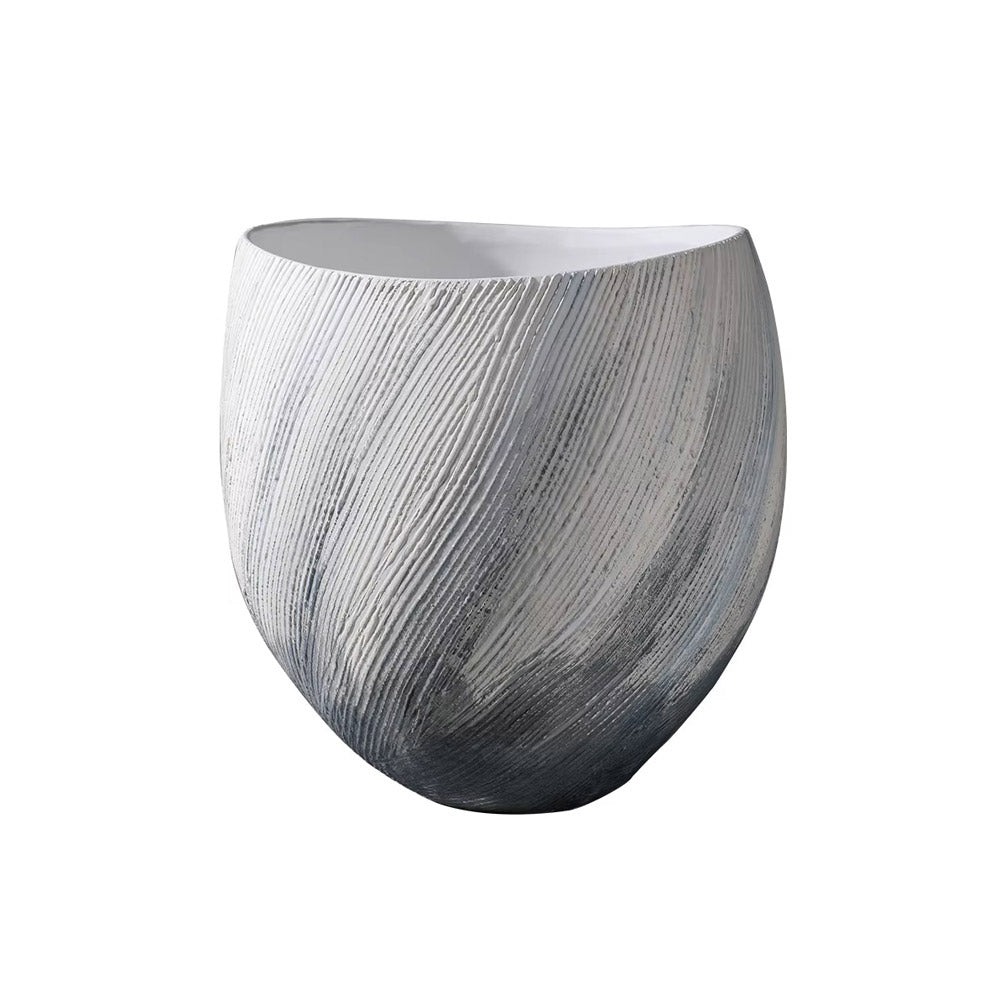 Tulip Handpainted Ceramic Vase Large - Monochrome
