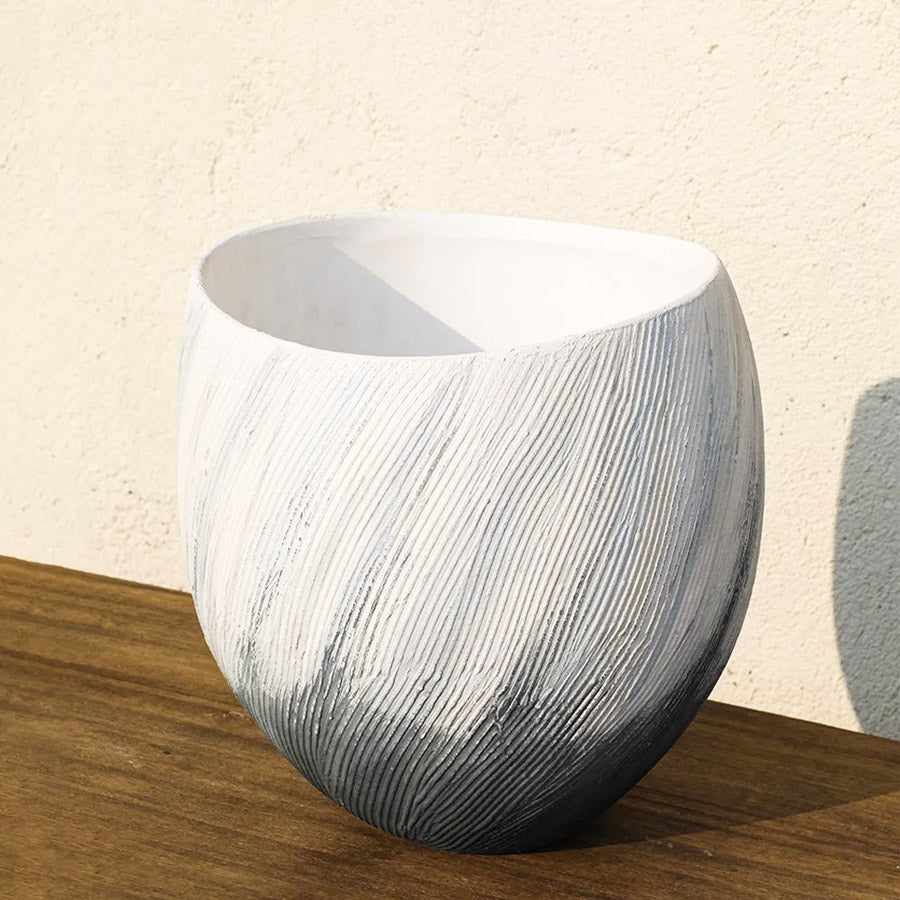 Tulip Handpainted Ceramic Vase Large - Monochrome