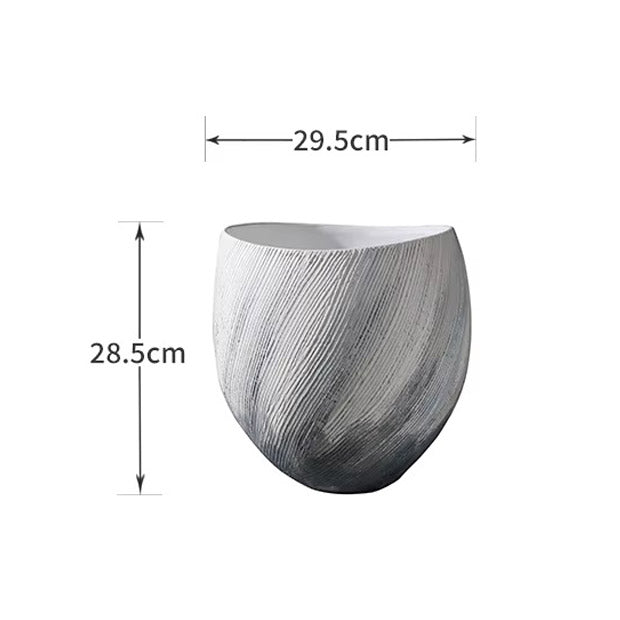 Tulip Handpainted Ceramic Vase Large - Monochrome