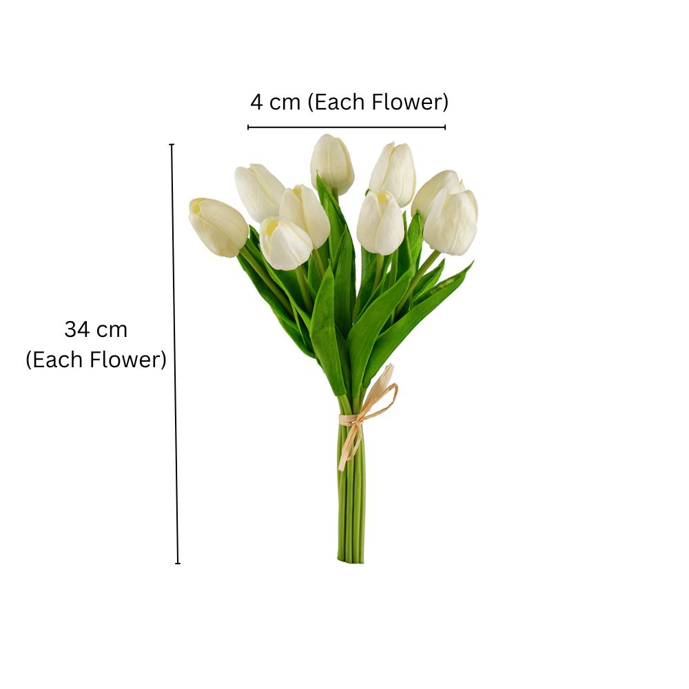 Tulip Buds Faux Bunch - White