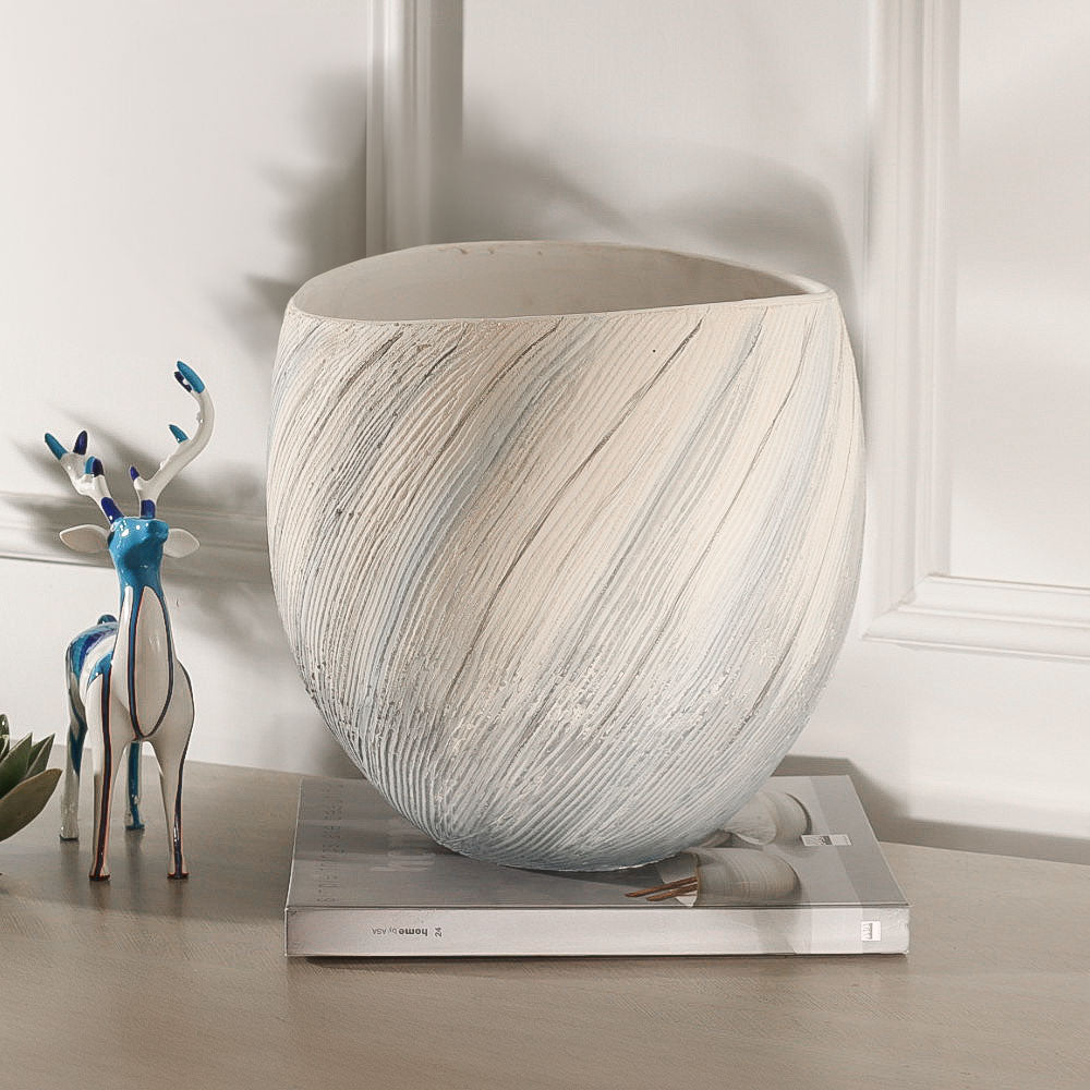 Tulip Handpainted Ceramic Vase Large - Monochrome