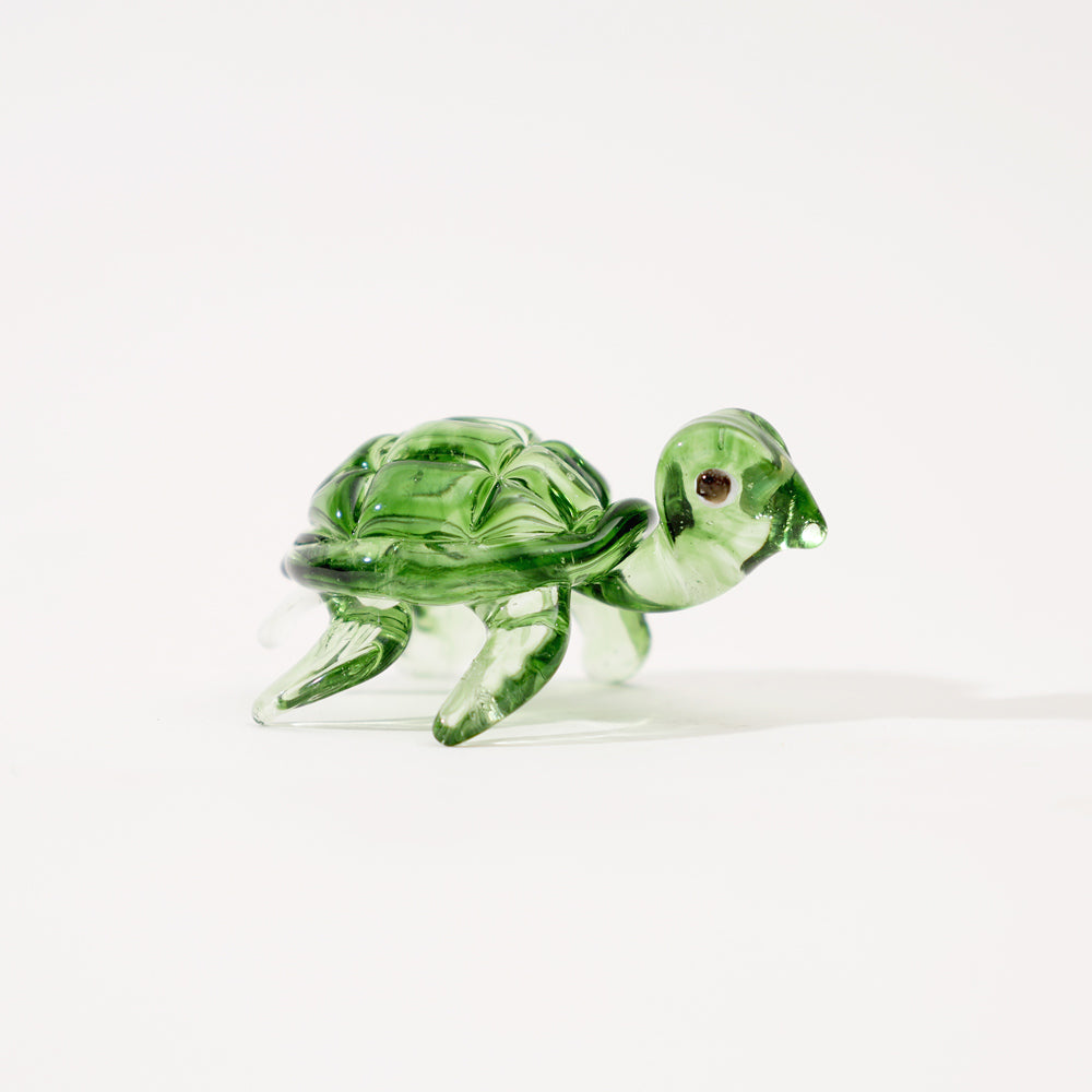Turtle Mini Glass Accent - Forest Green